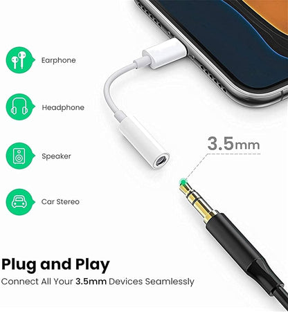 Lightning to 3.5mm Headphone Jack Adapter | Audio Cable Converter for iPhone