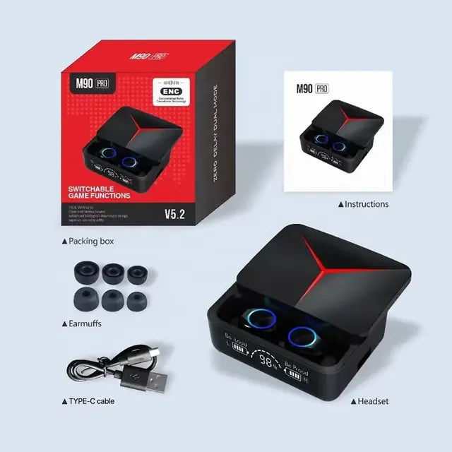 Firozvi M90 Pro TWS Wireless Bluetooth Earbuds – LED Digital Display