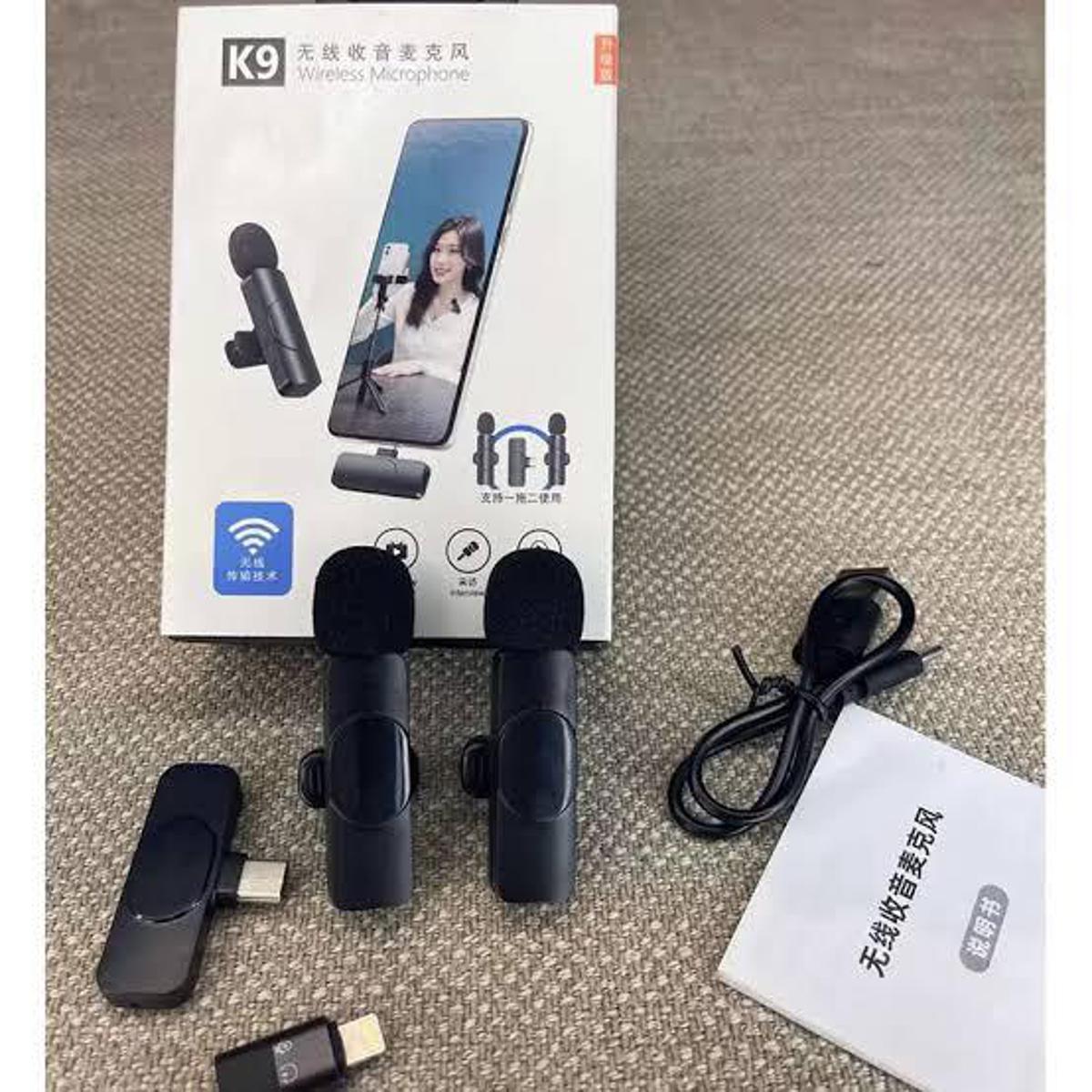 K9 Wireless Lavalier Microphone Single & Dual | Plug-and-Play Mic for Android & iPhone